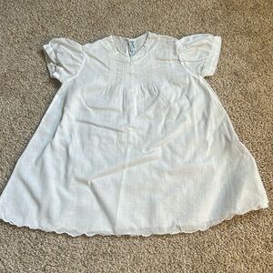 Vintage Pemae White Handmade Embroidered Baby Dress Size 6 Months